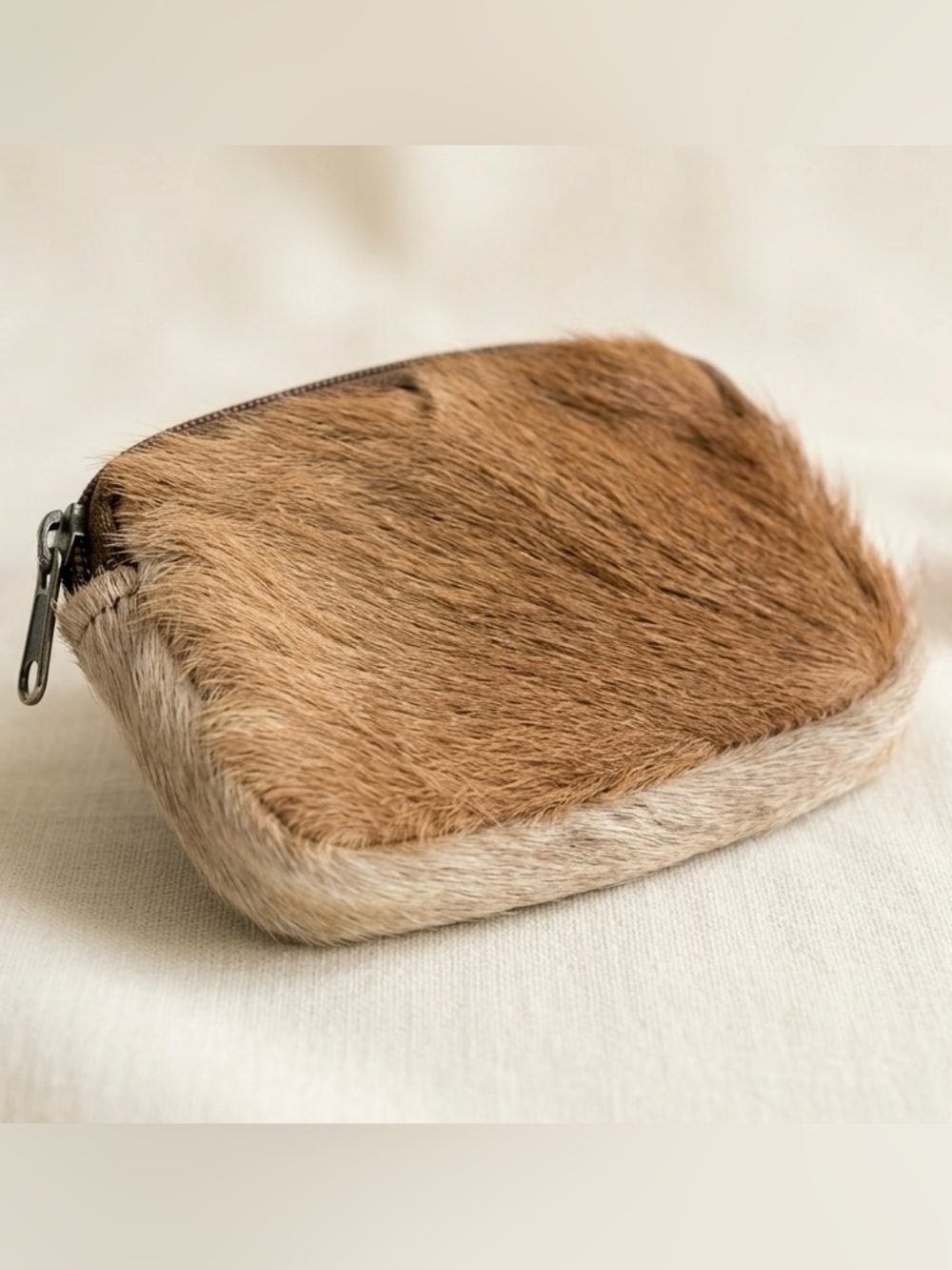 Vintage Handmade Hair on Hide Genuine Fur Coin Pouch